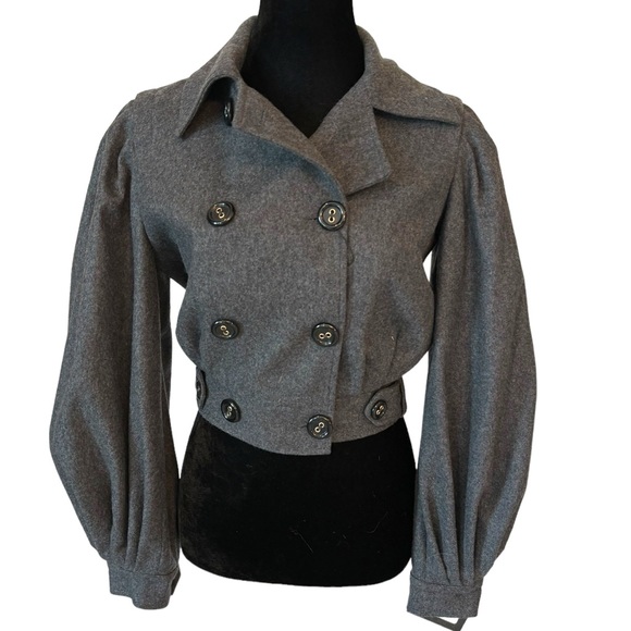 Dolce & Gabbana Gray Soft Balloon Sleeve Jacket 36 XS - Picture 3 of 14